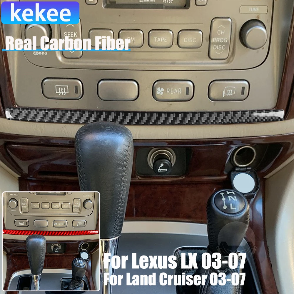 

Real Carbon Fiber Car Accessories Center Console Strip Trim Cover Soft Sticker For Lexus LX For Toyota Land Cruiser 2003-2007