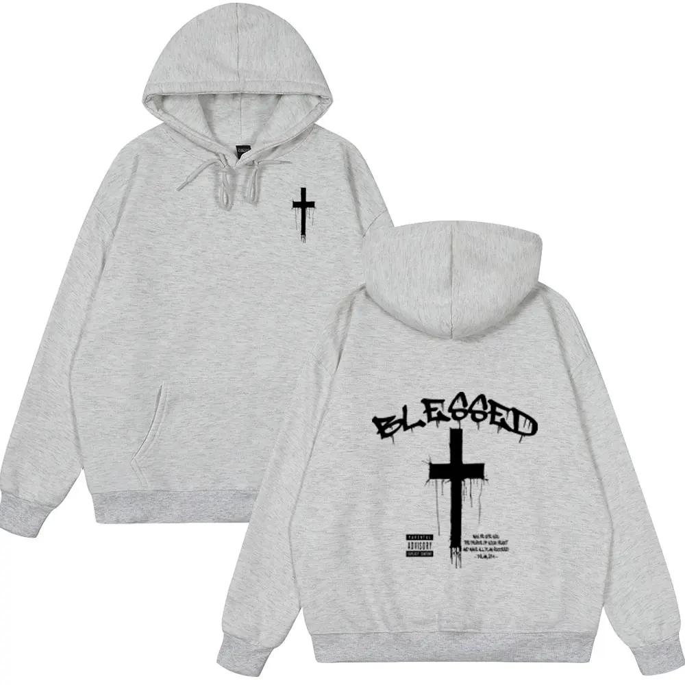 المسيحية يسوع المباركة الكتاب المقدس الآية هوديس الرجال النساء أزياء عارضة قمم طويلة الأكمام المتضخم نمط يرتدي خمر الشارع الشهير #6