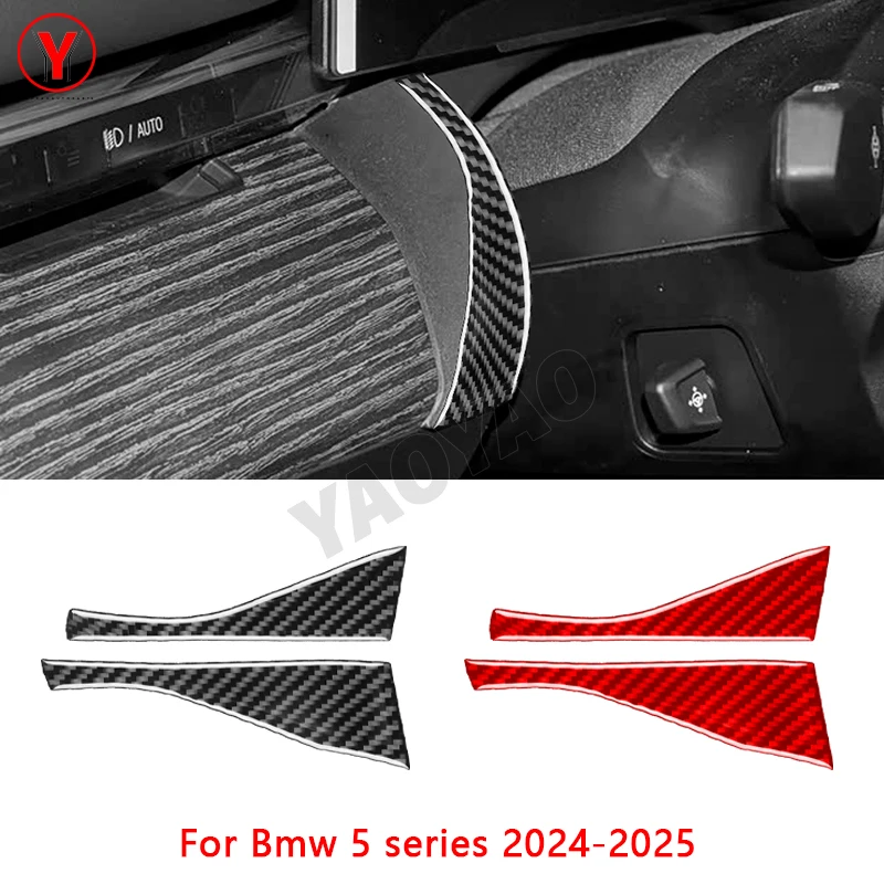 

Carbon Fiber Instrumentation Screen Lower Panel Decorative Strips Car Accessories Sticker For BMW 5 Series i5 G60 G68 2024 2025