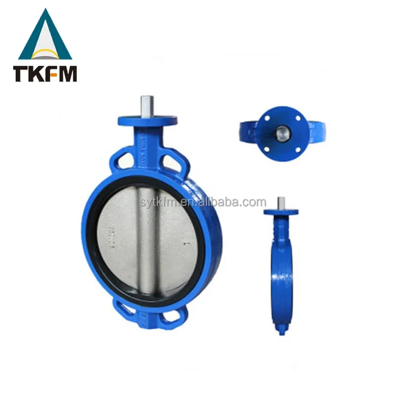 Manual iron body wafer worm gear reducer 9 inches d.i butterfly valve with gear-box l