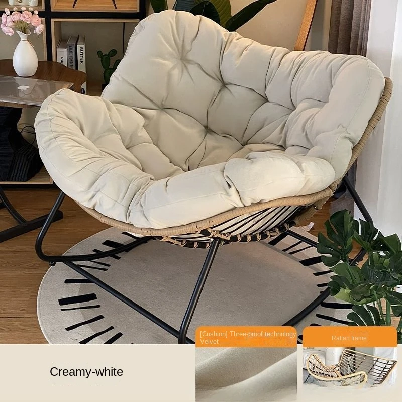 Rocking Chair Living Room Light Luxury Balcony Home Leisure Lounge Chair Rattan Chair Iron Rocking Chair Modern Lazy Chair