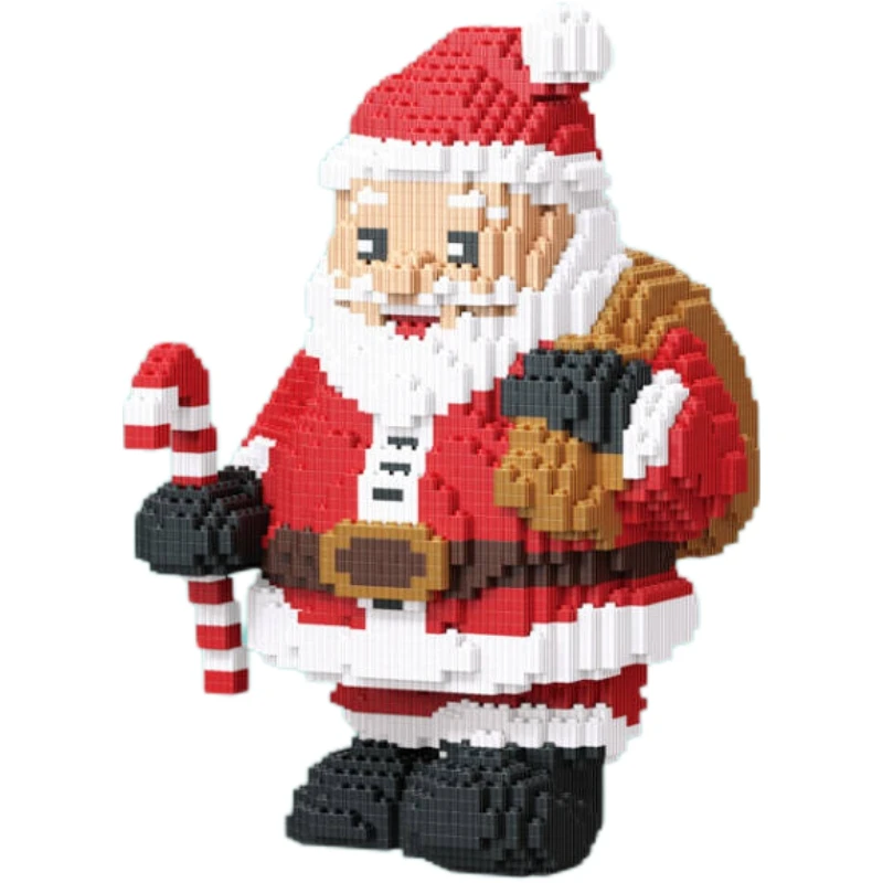 Regalo de Navidad 35cm Santa Claus Elk montaje bloques de construcción muñeco de nieve árbol de Navidad modelo ornamento juguete de bloques de construcción caja de regalo