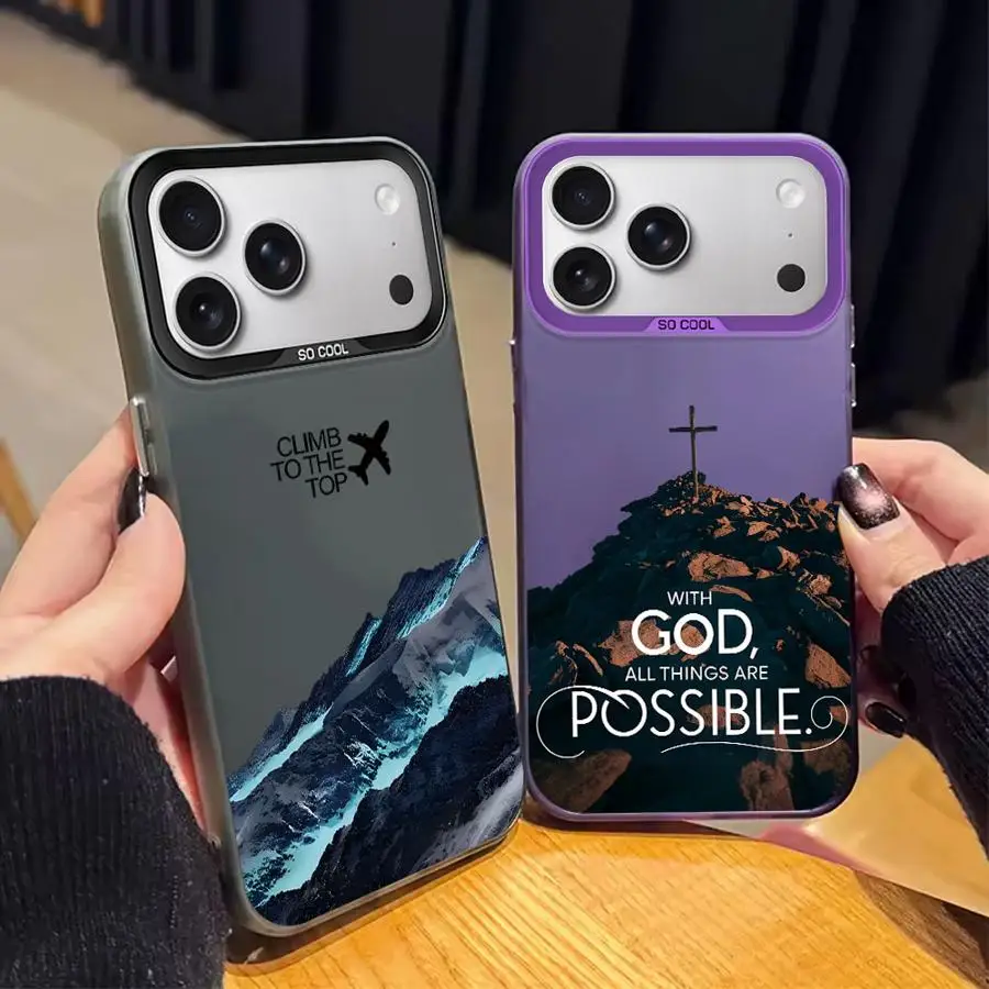 Handyhülle für iPhone 17 Pro Max 11 14 Plus 12 Pro 15 16 13 Air Mountain Peak Art