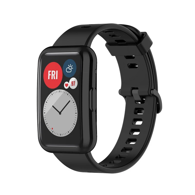 Top Deals Screen Protection Watch Case For Huawei Watch Fit Soft Tpu Protector Cover Shell Plating Color Watchcase