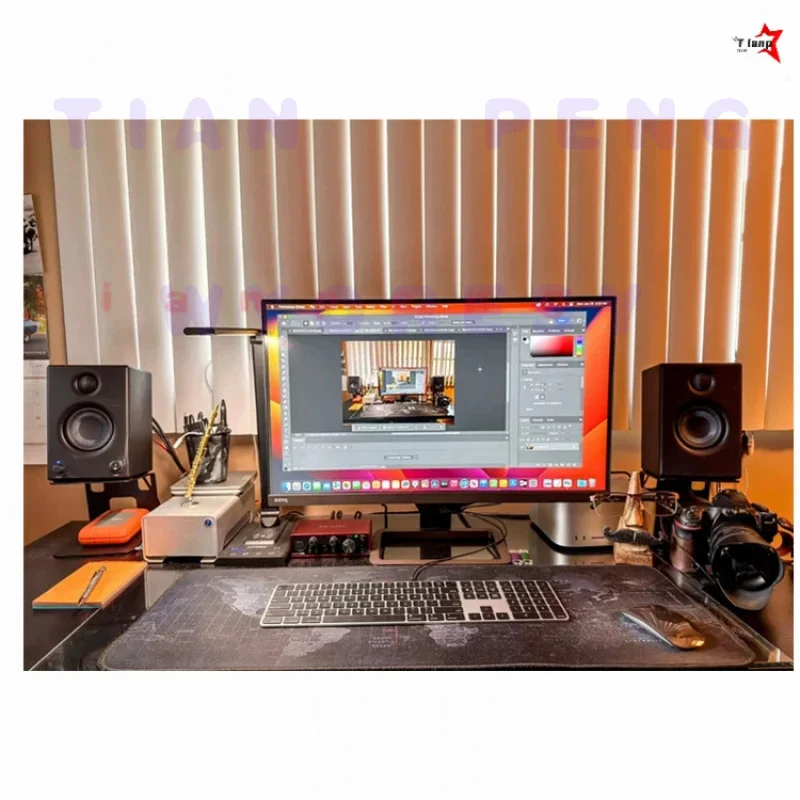 Support de bureau robuste et ventil� pour Edifier A80/G2000/S880MKII/Yamaha HS5 am�liore la circulation de l'air, assurant une lecture musicale stable.