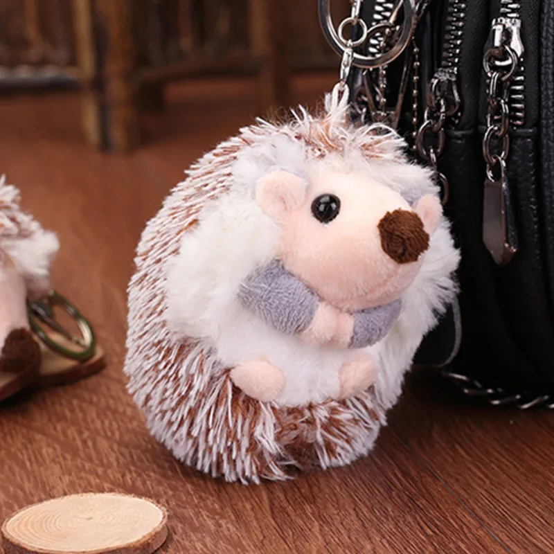 

Plush Hedgehog Toys Baby Rattles Key Chain Ring Pendant Plush Toy Animal Stuffed Anime Car Fur Gifts For Women Girl Toys Doll