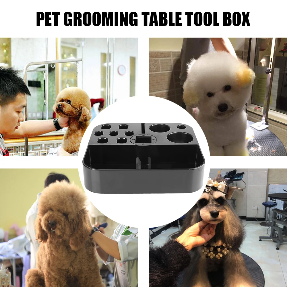 Dog Cat Supplies Pet Grooming Tools Table Scissors Dog Comb Boxes Plastic Storage Box On the bracket