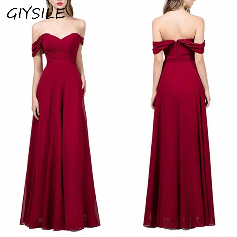 

GIYSILE Wine Red Formal Dress Vestidos De Fiesta Bride Elegant Banquet Dress One Shoulder Green Long Dress Evening Dresses