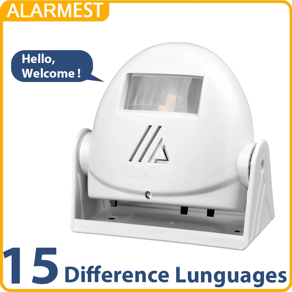 

Alarmest Wireless Guest Welcome Chime Alarm Door Bell PIR Motion Sensor for Shop Entry Security Protection Alarm Doorbell