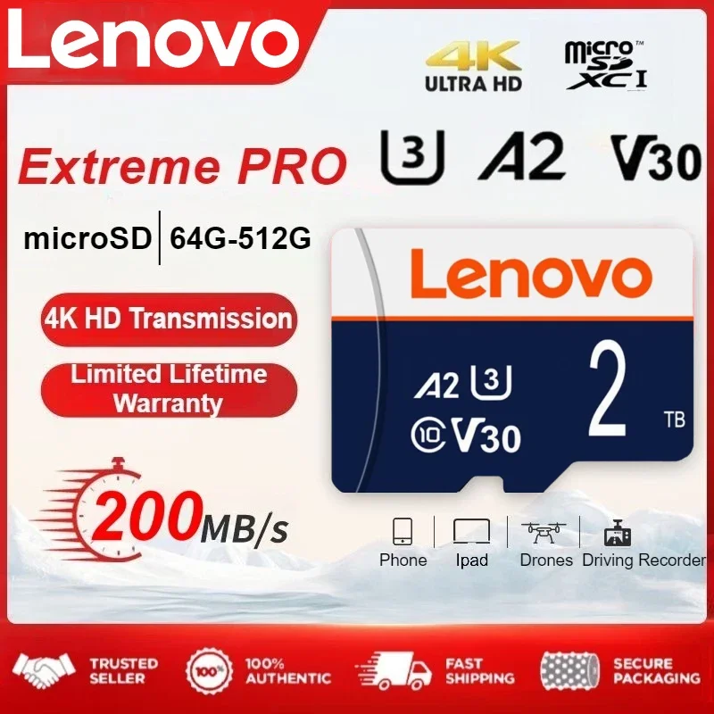 

Lenovo 512 ГБ 2 ТБ Карта памяти SD-карта Micro SD Высокоскоростная 1 ТБ 128 ГБ 64 ГБ Ноутбук Дрон Планшет Безопасная оплата Быстрая доставка