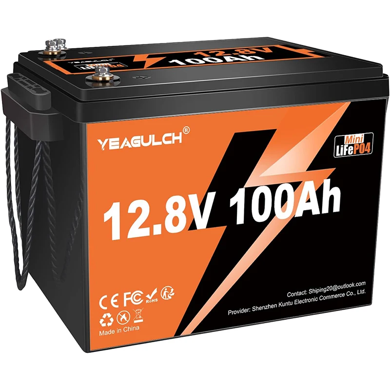 12V 100Ah Mini Max LiFePO4 Lithium Battery Built-in 100A BMS 1280Wh Power Output Perfect for Solar Off-grid System Home Backup