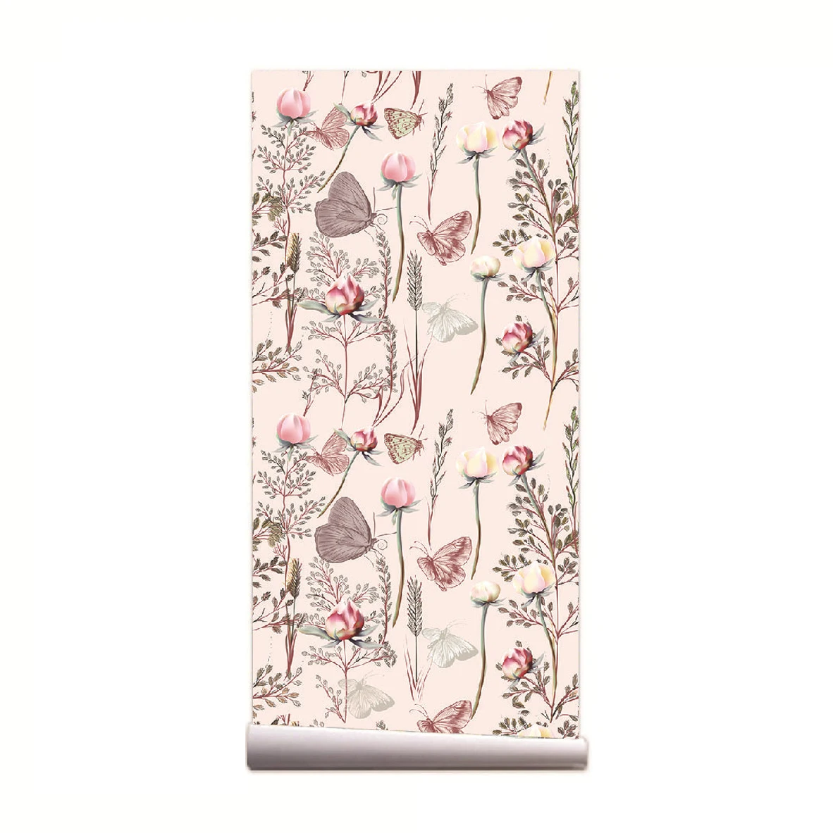 

Butterflies Floral Peel and Stick Wallpaper Roll for Bedroom Bathroom Self Adhesive Contact Paper for Wall Cabinet Drawer Liner