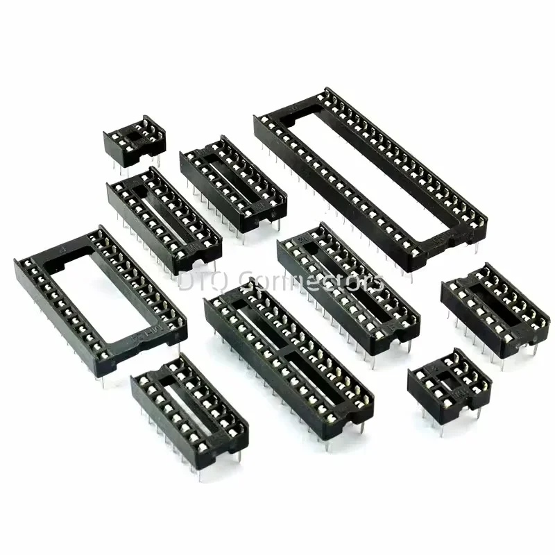 10pcs/lot 6P/8P/14P/16P/18P/20P/24P/28P DIP IC sockets Adaptor Solder Integrated Circuits sockets