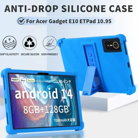 For Acer Gadget E10 ETPad (2024) Case 10.95" Tablet Coat Shockproof Cover Android 14 Soft Silicon Stand Protective Shell