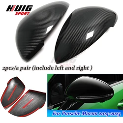 Real Carbon Fiber Car Side Rearview Mirror Cover Trim For Porsche Macan 2014-2023 Exterior Side Wing Rear Mirror Caps Shell