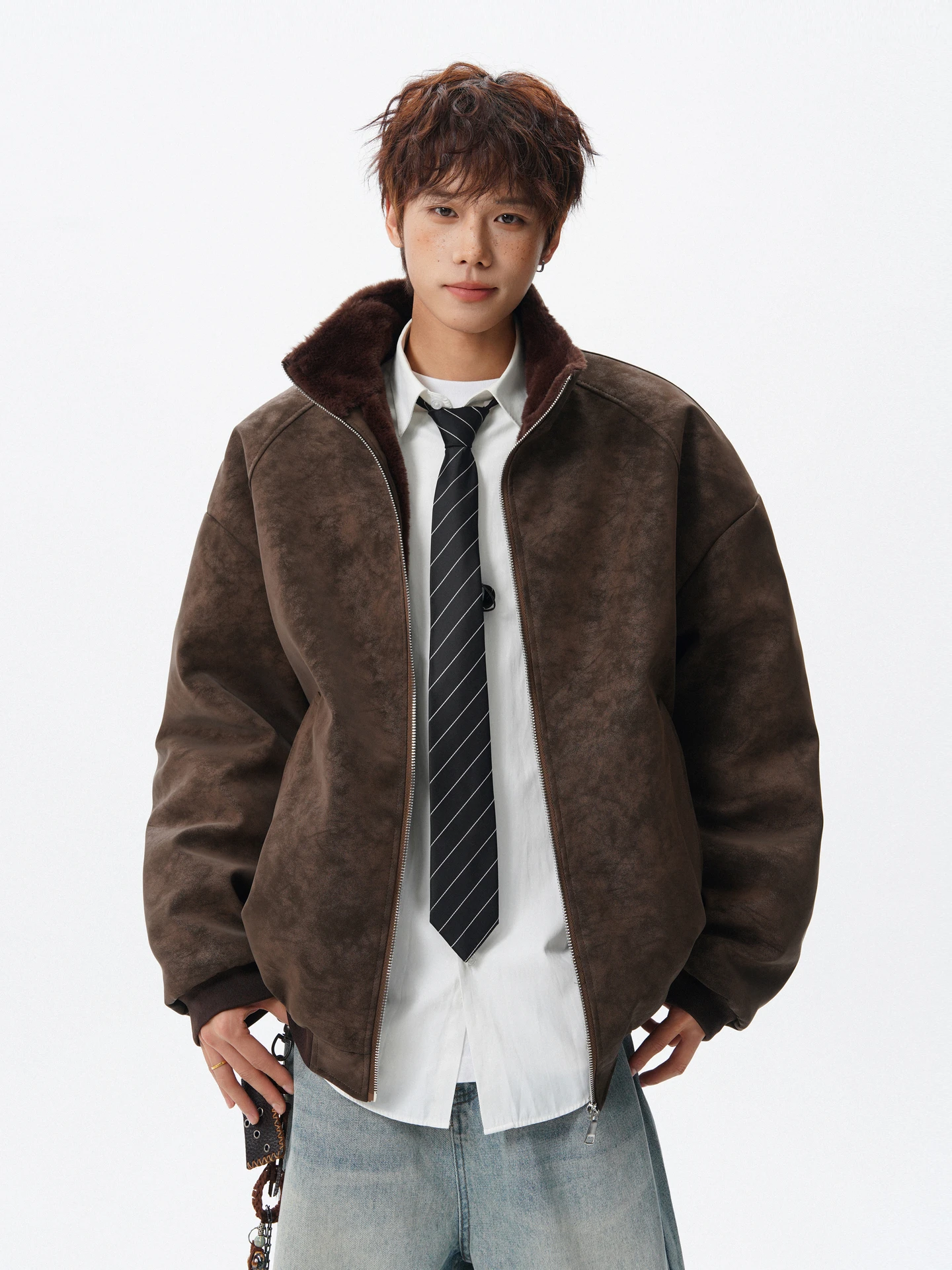 

Модное мужское свободное теплое пальто из хлопкового волокна с воротником-стойкой, длинное све, повседневная одежда из полиэфирного волокна для подростков