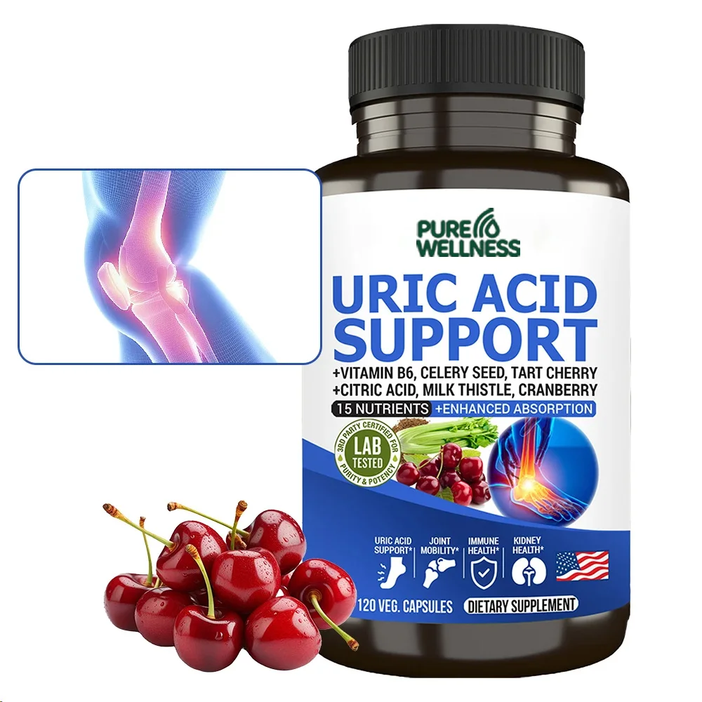 كبسولات إزالة السموم لتنظيف حمض اليوريك - مكمل غذائي يومي يساعد على توازن الكلى وتعزيز المسالك البولية