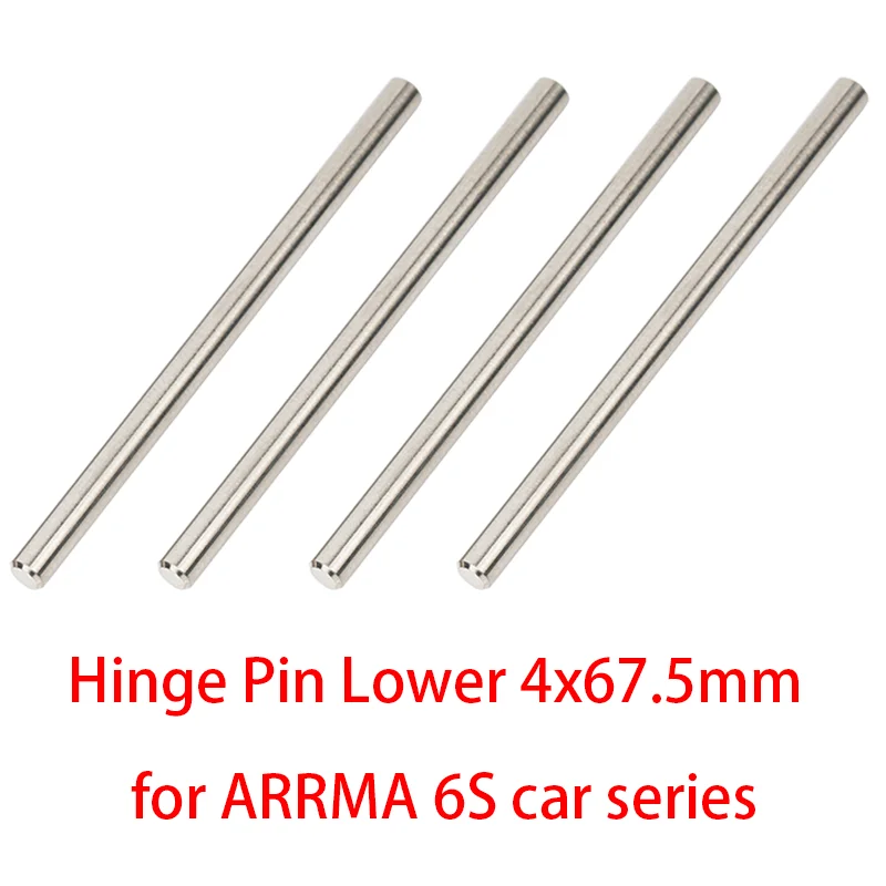 For 1/7 1/8 ARRMA 6S Car Titanium Alloy Hinge Pin Lower/Upper 4x67.5mm TYPHON TLR KRATON MOJAVE NOTORIOUS TALION FIRETEAM Truck