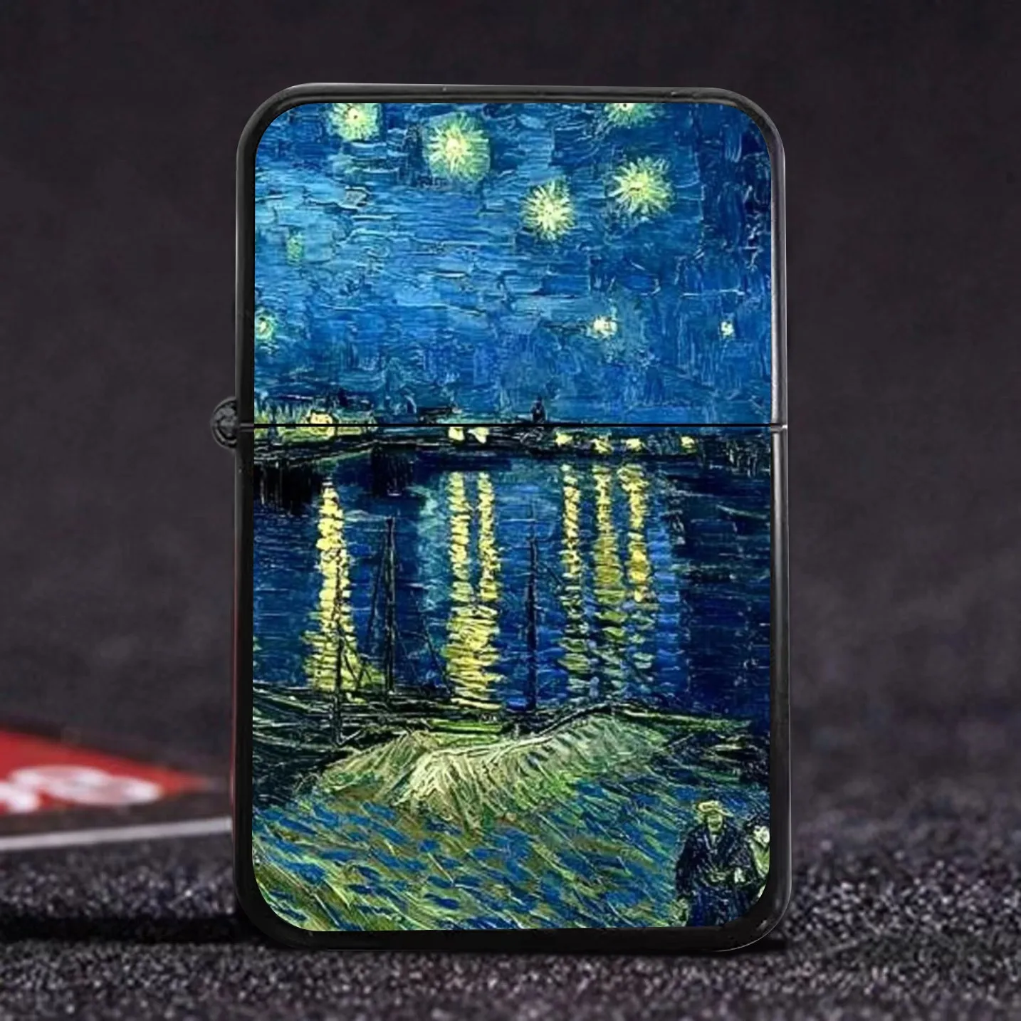 Vanishing Her Van Gogh Oil Painting Star Moon Night Kerosene Lighter Metal Kerosene Lighter Creative Lighter Gift