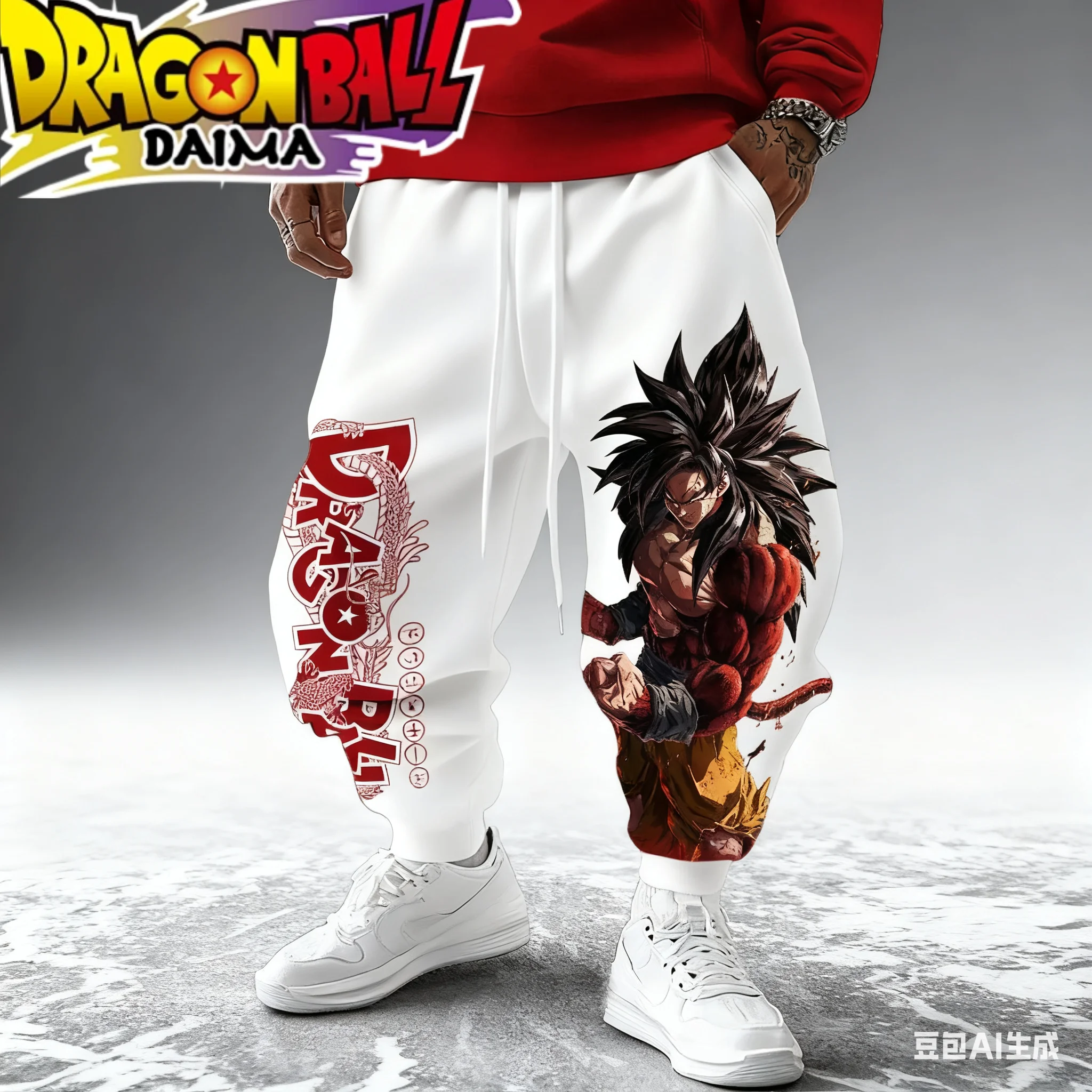 

Dragon Ball Super Saiyan Goku мужские брюки для бега аниме уличная одежда повседневные спортивные штаны свободного покроя с графическим принтом весенне-осенние брюки
