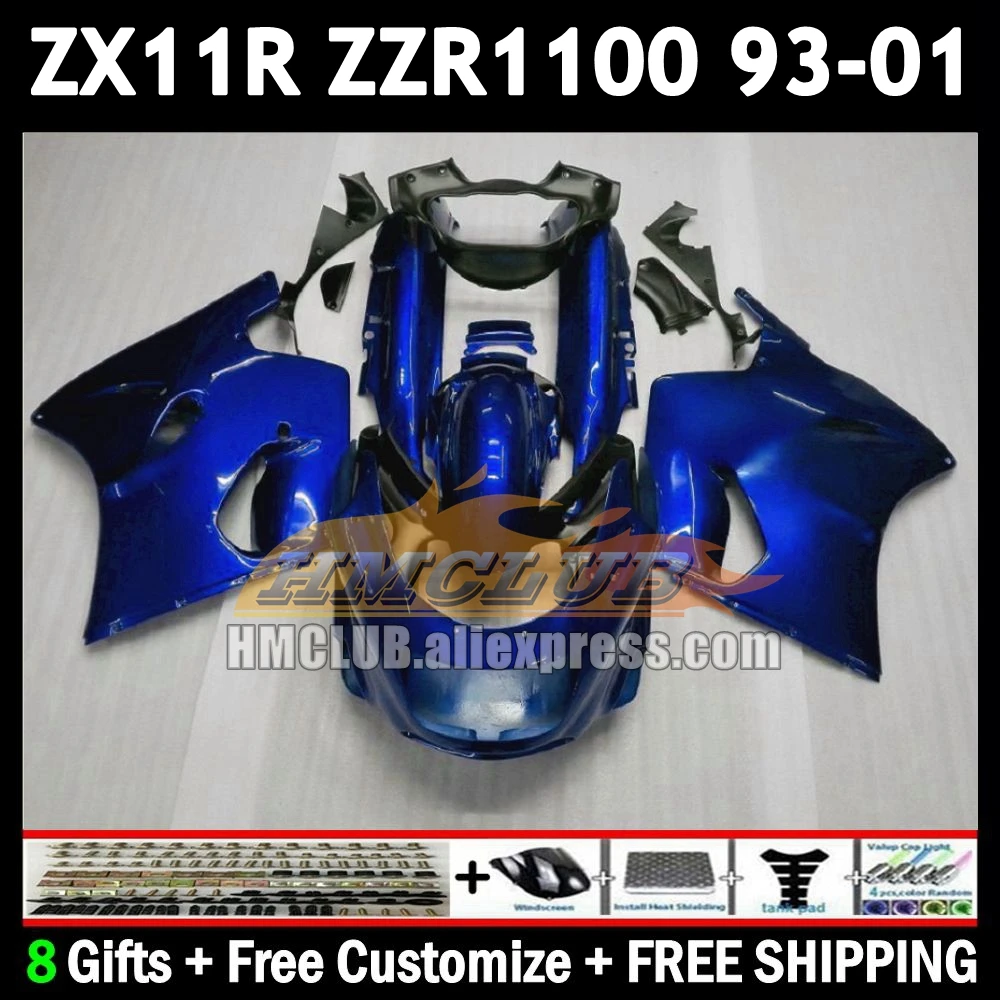 ZX11 For KAWASAKI NINJA ZX-11R ZZR 1100 ZX 11 11R 174No.130 ZZR1100 ZX11R 93 94 gloss blue 95 96 97 1998 1999 2000 2001 Fairing