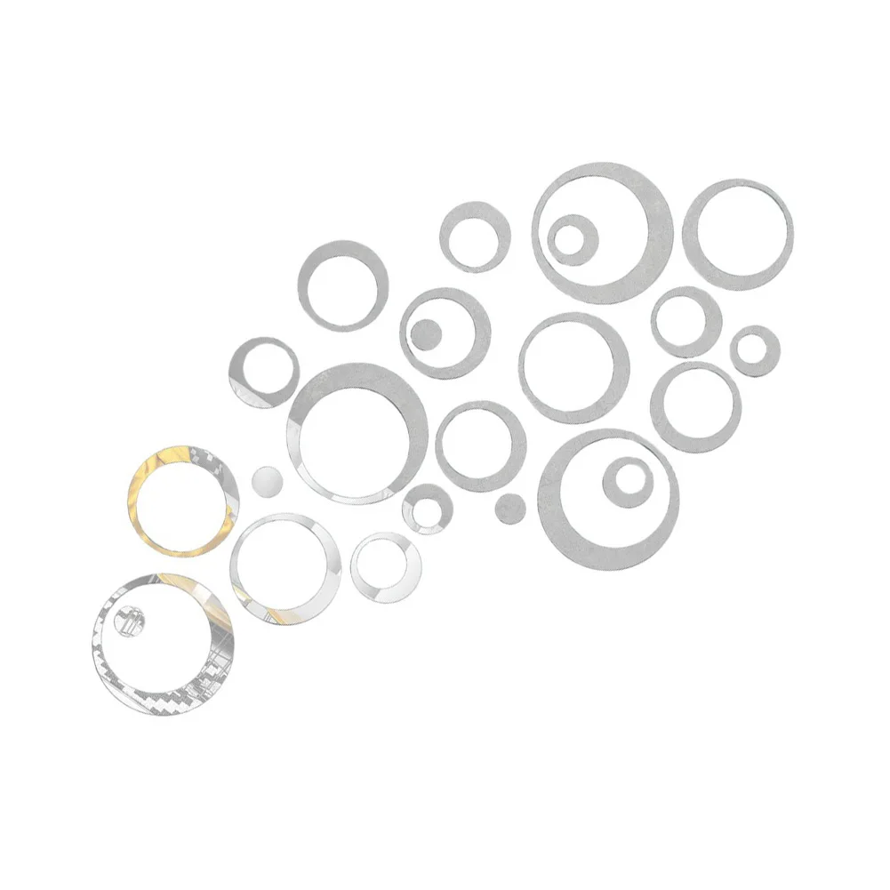 24 pcs Acrylic Hollow Circle 3D Wall Decals Nordic Modern for Bedroom Living Room Easy Install Removable Decor