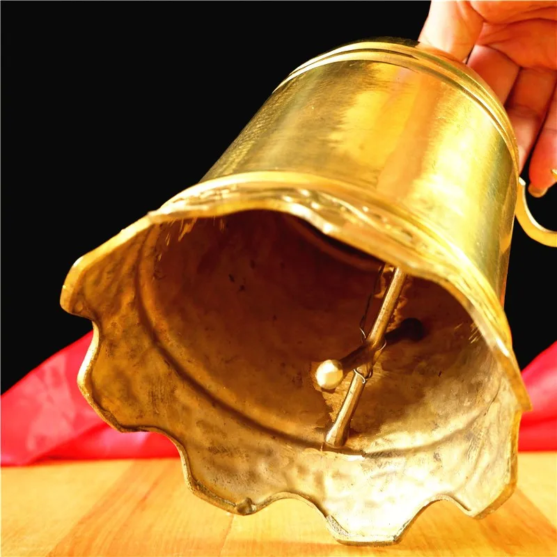 Pure copper Eight Immortals Buddhist Artifacts Temple Copper Treasures Copper Pendant Peace Small Bell Home Door Decoration, 1Pc