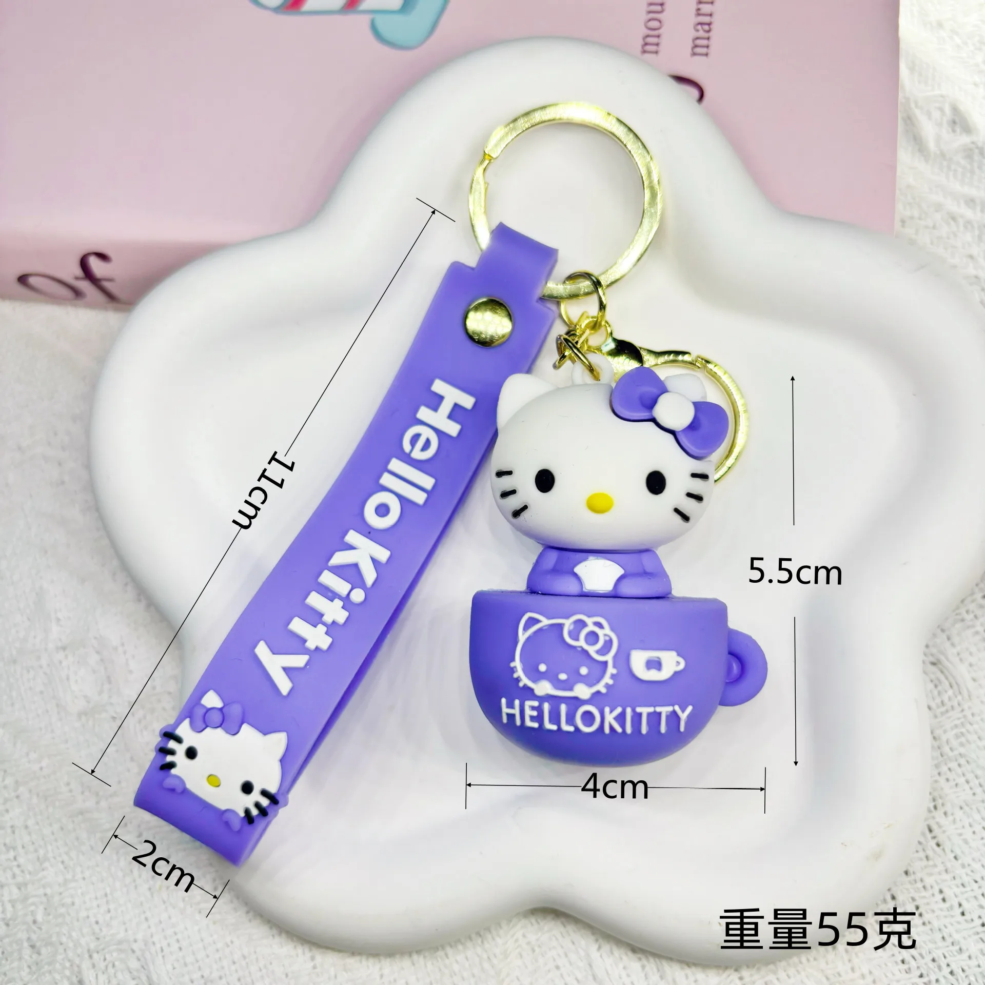 مرحبا كيتي المفاتيح سانريو لطيف عروسة كارتون لينة المطاط حقيبة قلادة سيارة كيرينغ الفتيات هدية التبعي