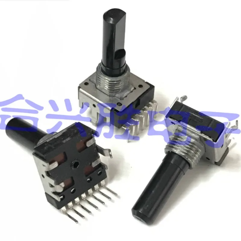 1 Piece RK14 Type Rotary Potentiometer Double D50K Power Amplifier Audio Speaker Volume Potentiometer 7Pin Shaft Length 23MM