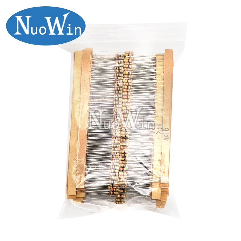 860pcs/Lot 1/4W Carbon Film Resistor Kit 5% Resistance Assorted Set 43valuesX20pcs 1R - 1M Ohm 0.25W Sample Pack