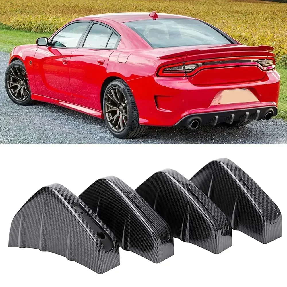 Neueste 4-teilige Mini-Heckstoßstangenlippe Universelle Haifischflossen Diffusor Splitter Spoiler Auto-Zubehör