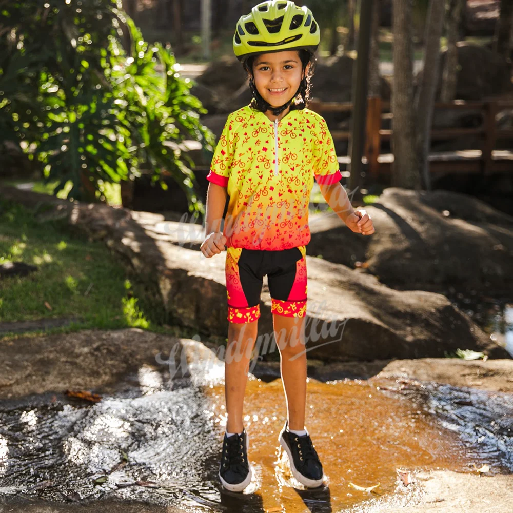 Children Cycling Clothes Bicycle Summer Boys And Girls MTB Cycling Jersey Shorts Suit Ciclismo kids Short Sleeve Riding Clothing