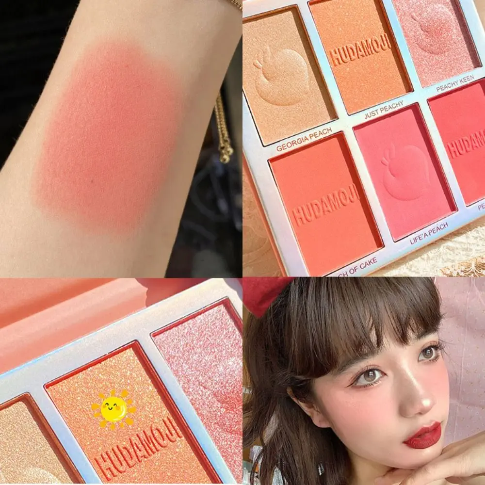 

Waterproof Highlighter Six Color Eyeshadow Pink Glitter Powder Blusher Eye Shimmer Long-Lasting Eye-Shadow Stick Summer