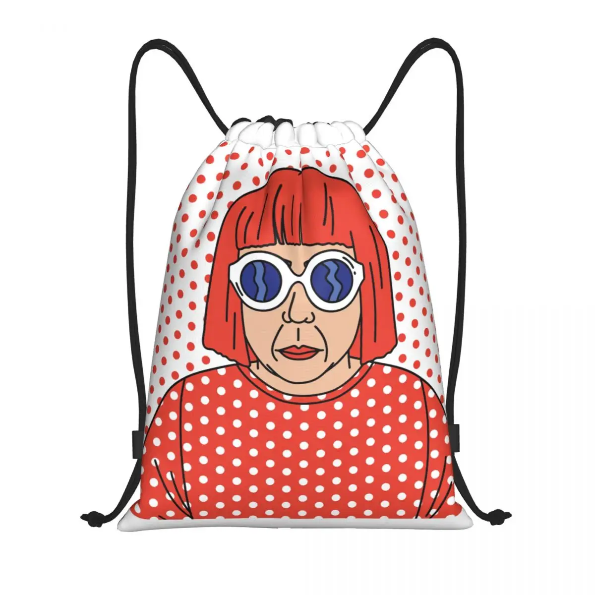 Custom Crazy Design Yayoi Kusama Anime Drawstring Bag for Training Yoga Backpacks Women Men Polka Pop Sports Gym Sackpack
