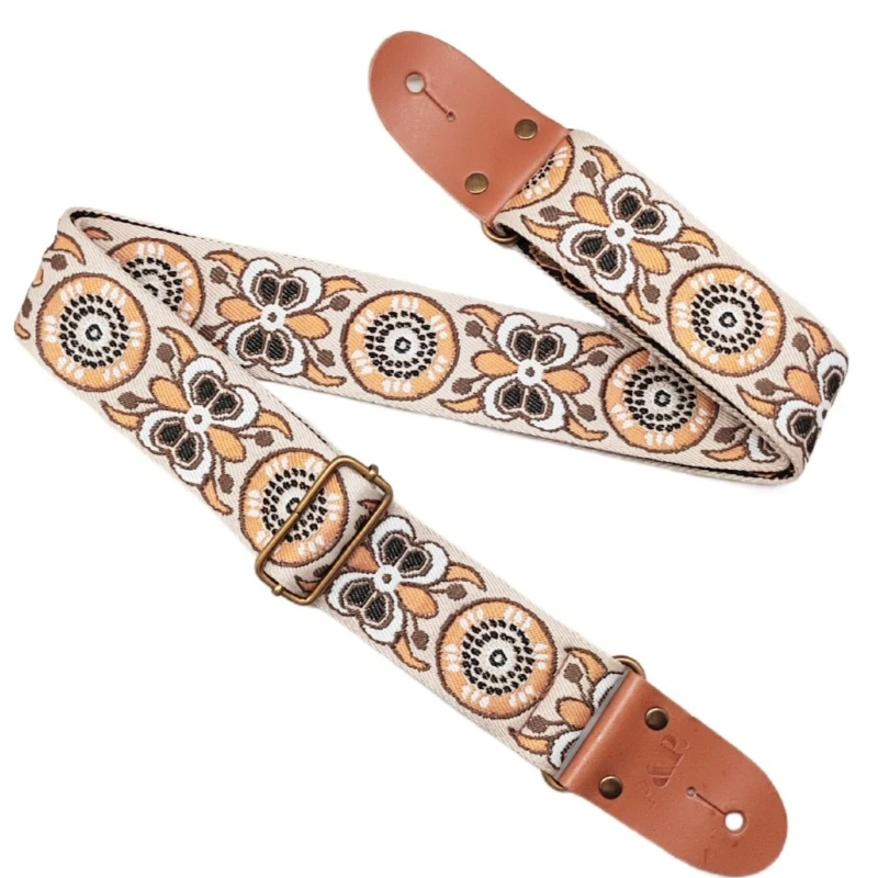 PP Guitar Strap New S55 Jacquard Shoulder Strap Embroidered Leather Head Guitar Strap