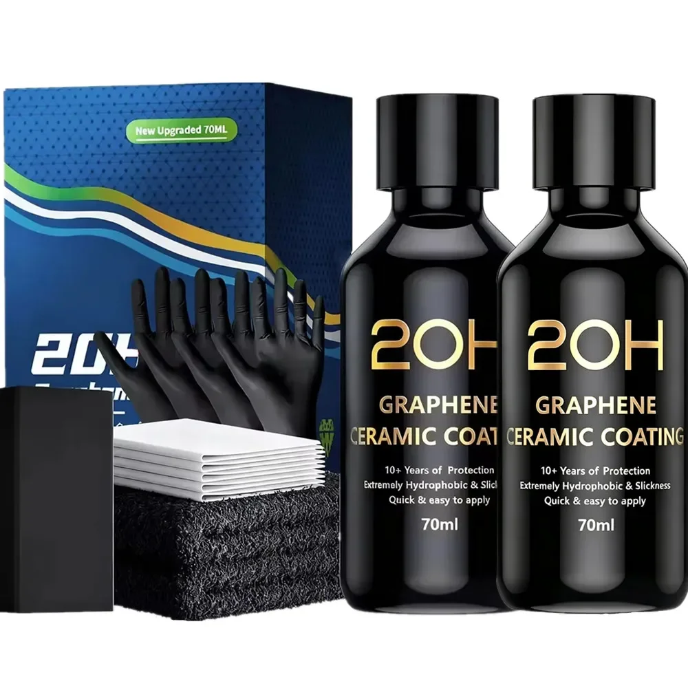 140ml Graphene Ceramic Coating 20H/12H Self Healing and UV Track Technology Car Detailing Professionals 10+ Years of Protection
