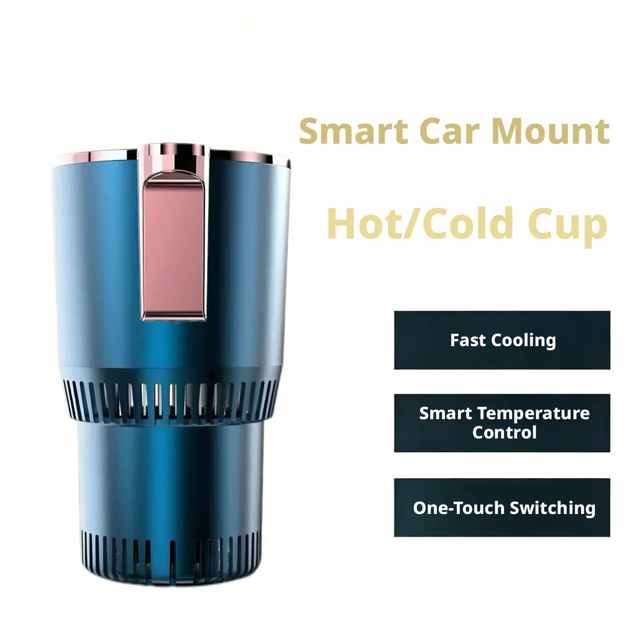 12V Car Heating Cooling Cup Smart Control One-Touch Switch Fast Cool Heat Car Cup Mount Portable Vehicle Drink Warmer Cooler