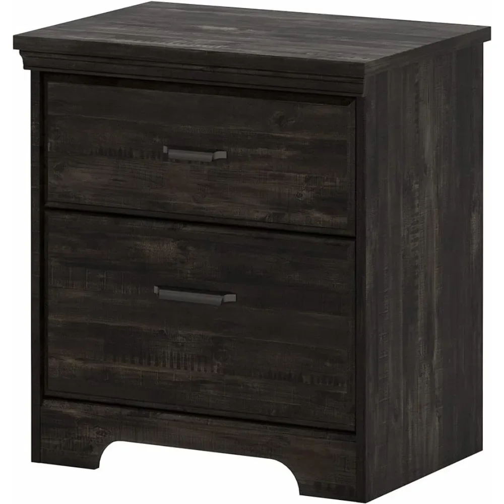 Bedside Table With 2 Drawers and Open Shelf 16 Yaletown Traditional 2-Drawer Tall Nightstand Side Table Black Freight free