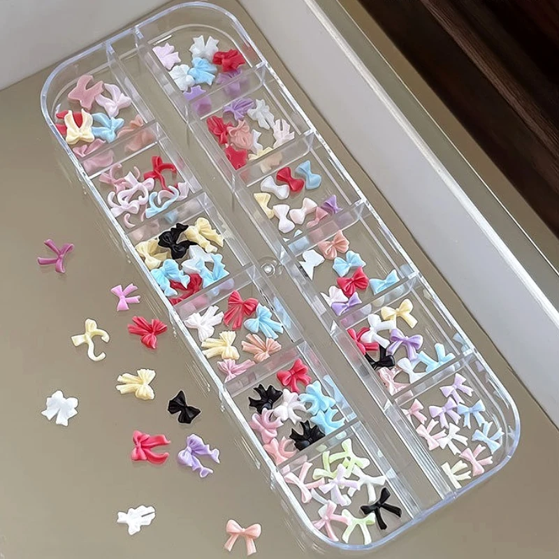 Little Cute Bow Tie Colorful Bowknot Leopard Ribbon Charms Sweet Korean Nail Art Accessories Lovely Decorations Manicure Tools