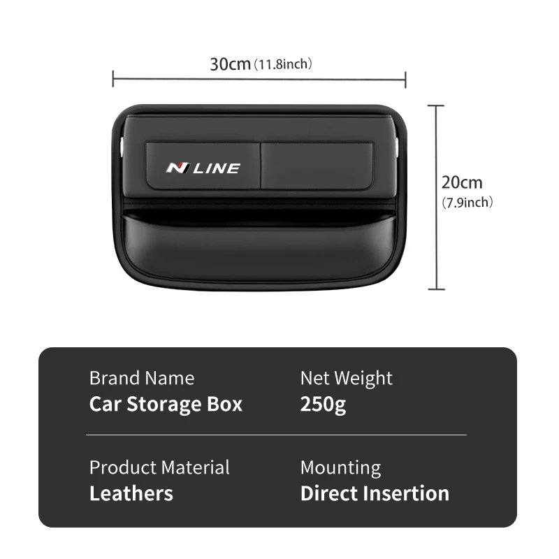 For Hyundai Car Seat Gap Pocket Storage Box Phone Holder Accessories N Line Tuscon NX4 I20 I30 I10 Sonata Elantra view 6