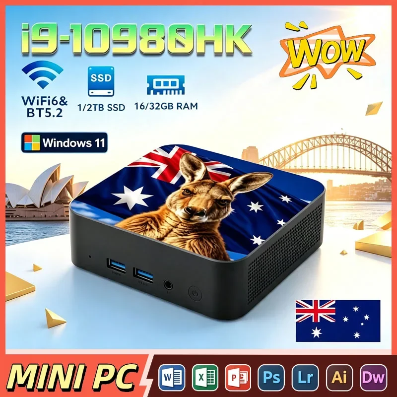 ダークコレクション-ミニpc-core-i9-10980hk-win11-32gb-2tb-ssd-wifi6-bt52-4k-ポータブル-ゲーミング-ビデオ編集-オフィスワークステーション