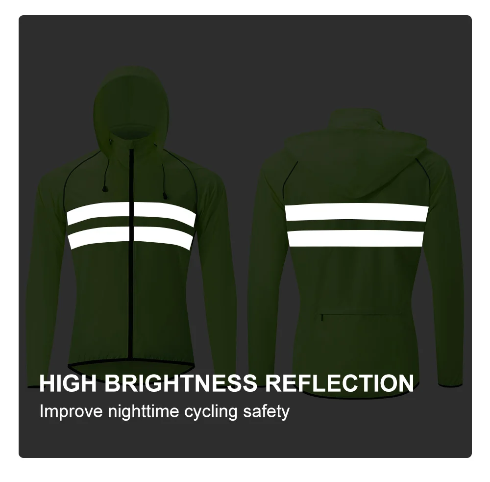 HISERWA Cycling Windbreaker Windproof Waterproof Reflective Bicycle Jacket Ultralight MTB Road Bike Jersey Portable Cycling Coat 43 S8205dce1317740db8f01f1baacf1db8e9