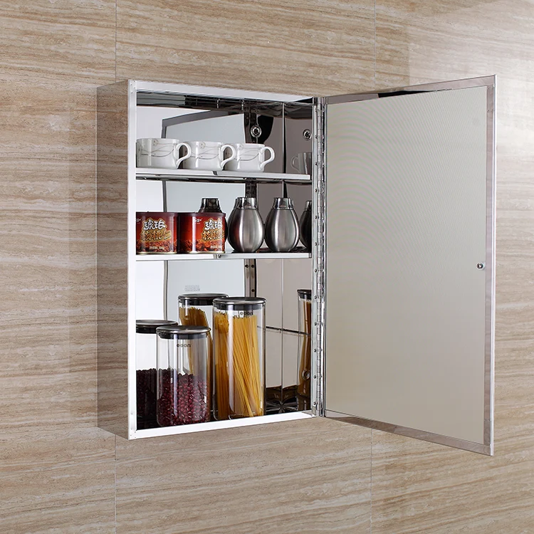 New Design Wall Mounted Stainless Steel Vanity Bathroom Mirror Cabinet