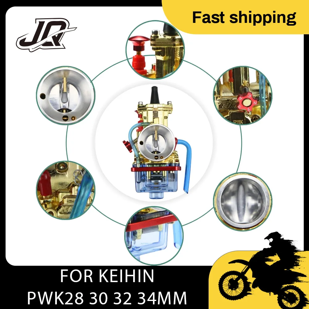 

For KEIHIN Gold High Speed Fuel Injection Motorcycle Carburetor PWK28 30 32 34MM Blue Transparent Bottom Shell Bottom Cover
