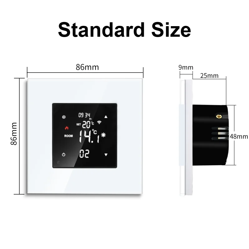 Smart Temperature Controller with Light Switch Wall Socket Touch WiFi Thermostat Water Electric Boiler Floor Heating Thermostat