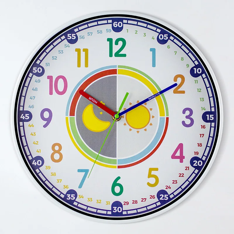 

Color Digital Wall Clock Children's Cartoon Pointer Learning Clock Living Room Study Clock Creative Children's Room Clock Decora