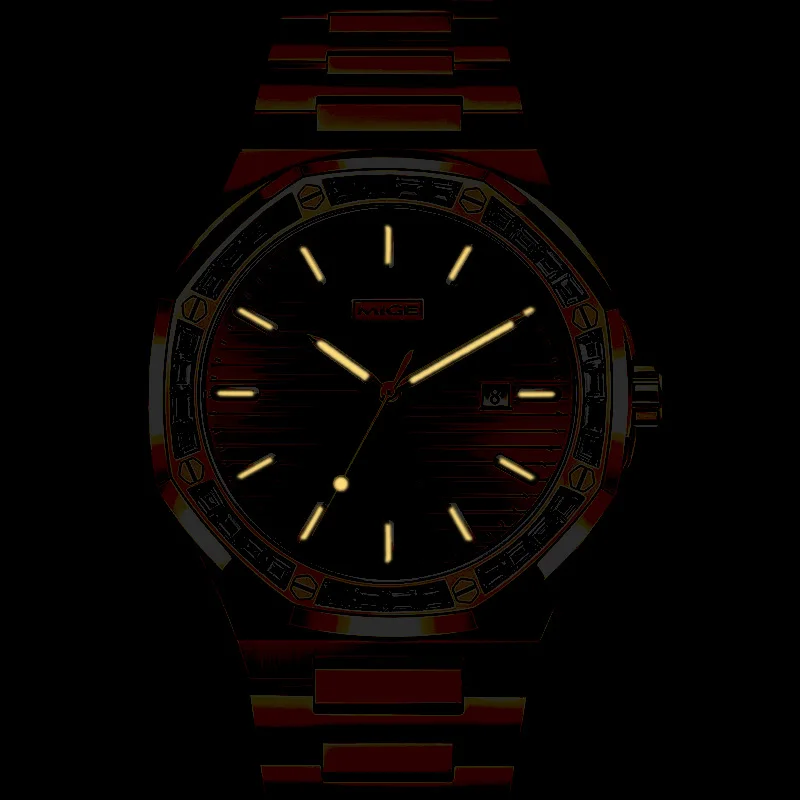 MIGE Luxury Brand Watches for Men Automatic Self Winding Mens Watch Stainless Steel Waterproof Men Mechanical Wristwatches
