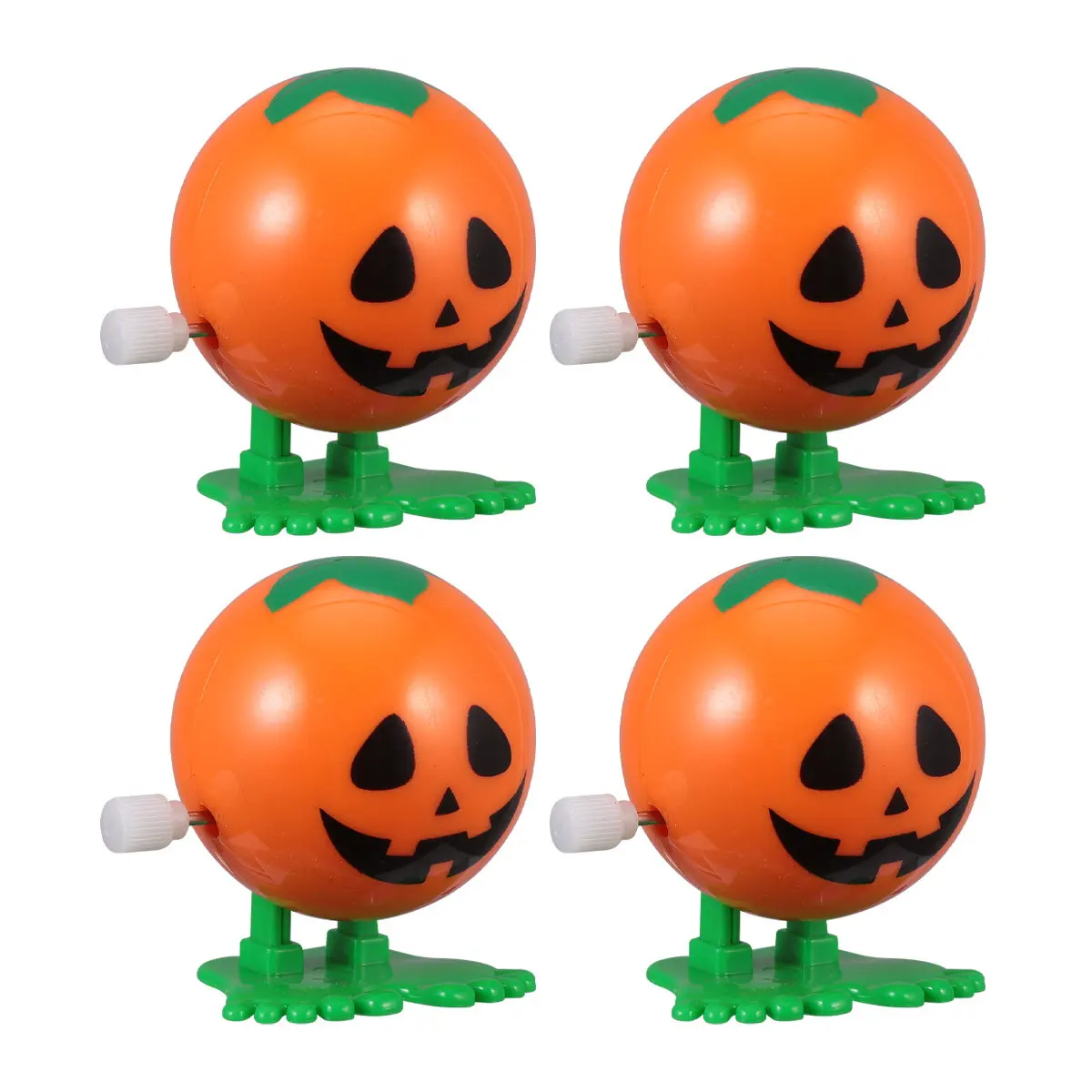 1Pcs Halloween Clockwork Spring Pumpkin Orange Jumping Mechanism Fun Kids Gift Clockwork Spring Toy Jumping Toy