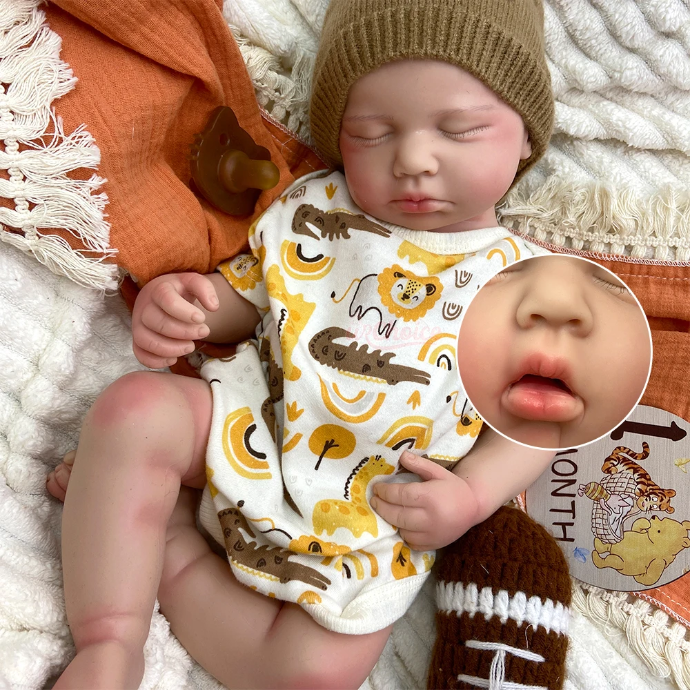 

20-дюймовая реалистичная силиконовая кукла-реборн Лулу ручной работы с гибкими конечностями и головой, эмоциональная поддержка для пожилых людей