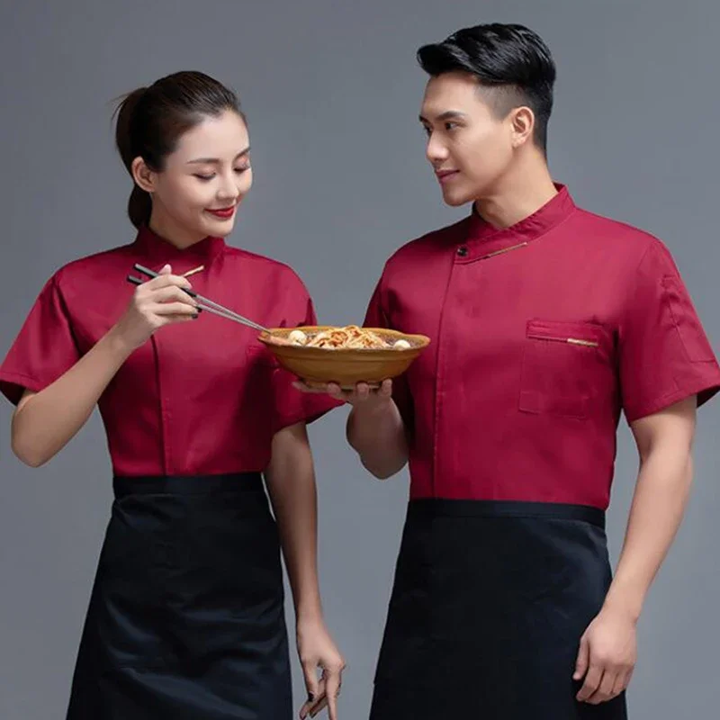 Abrigo de Chef Unisex para hombre y mujer, delantal de manga larga, chaqueta de Chef, uniforme de Chef para la cabeza, ropa de trabajo de cocina para restaurante y Hotel, ropa de cocina